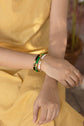 White Enamel  Gold Band Bracelet