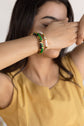White Enamel  Gold Band Bracelet