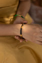 Black Enamel Gold Tube Bracelet