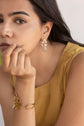Mauve Pearl and Gold Branch Earring