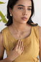 Crossed Flower Ivory Pearl Earring
