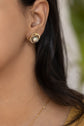 Twisted Flower Grey Pearl Earring