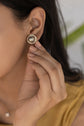 Twisted Flower Grey Pearl Earring