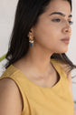 Twisted Flower Grey Pearl Earring