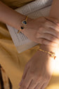 Heart Flexible Black  and Gold enamel bracelet