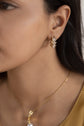 Heart Studded Earring And Pearl Drop Necklace