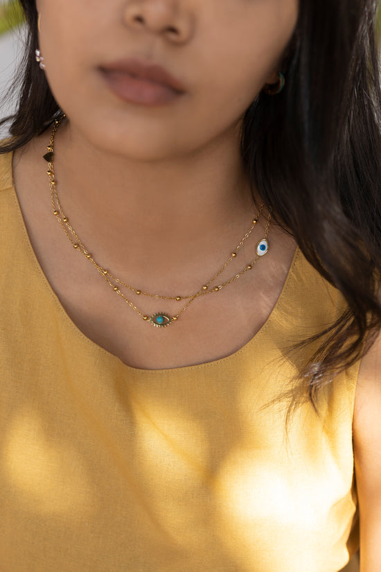 Evil Eye  Double Layer Necklace