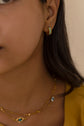 Blue Enamel Small Hoop Earring