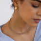Two Tone two Shiny Stiff Necklace( Gold tone and Silver tone)