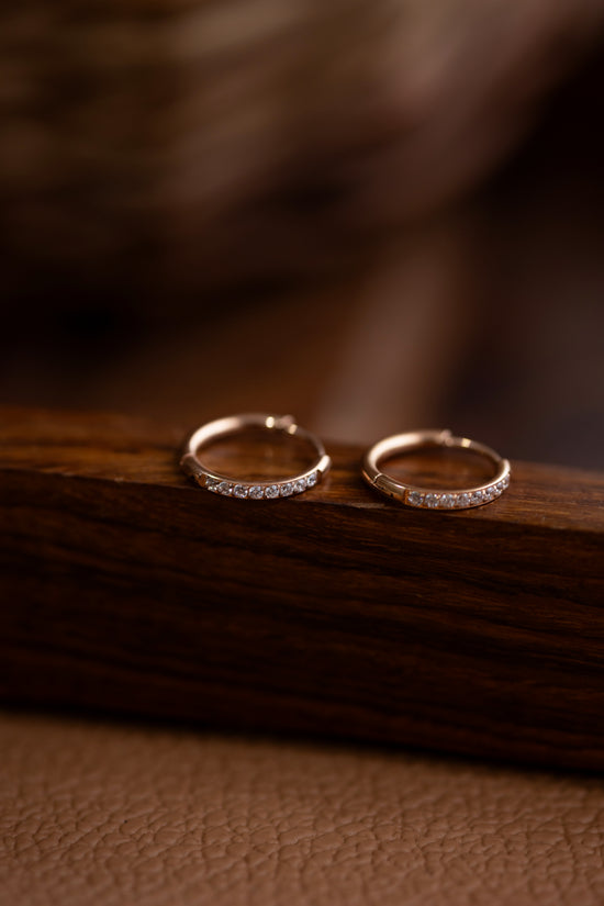 Studded Small  Hoop