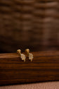 Studded Small Leaf Earring