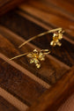 Gold Flower Large Hook Earring