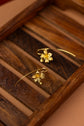 Gold Flower Large Hook Earring
