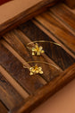 Gold Flower Large Hook Earring
