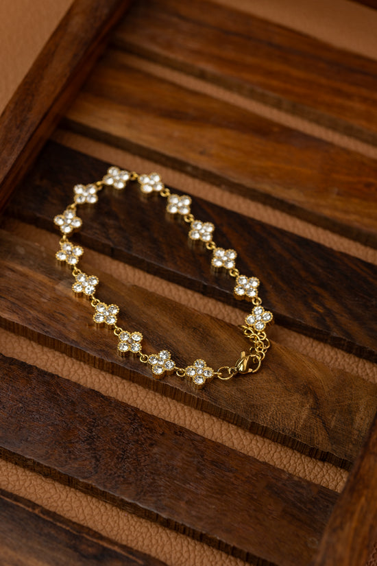 Row Of Studded Clover Bracelet