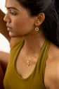 Bar Zirconed Circle Necklace and Earring Set