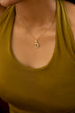 Bar Zirconed Circle Necklace and Earring Set