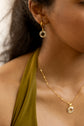Bar Zirconed Circle Necklace and Earring Set