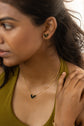 Slightly Slanted Black Enamel Necklace