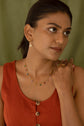 Multicolour  stone drop necklace