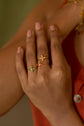 Green Stone Petal Finger Ring