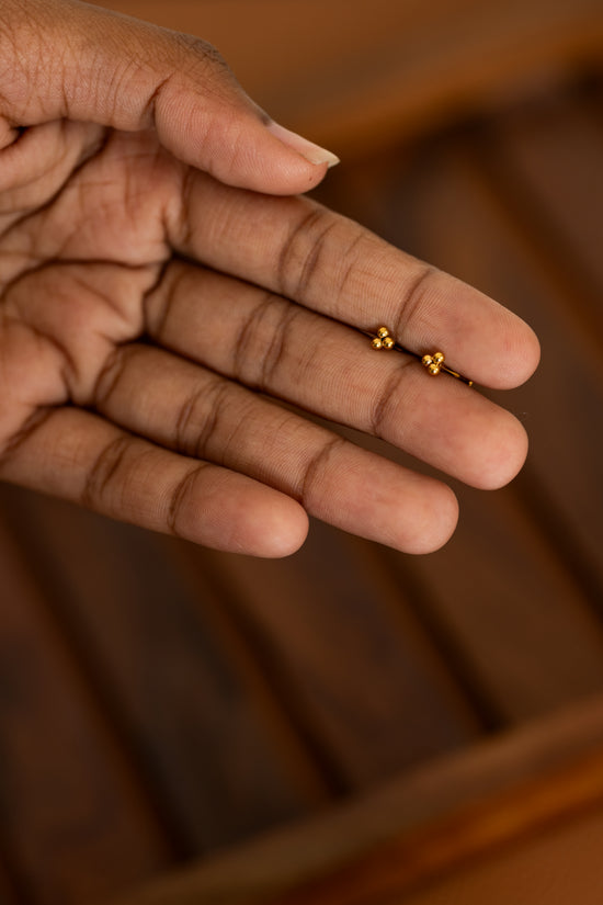 3 clover gold small Earring