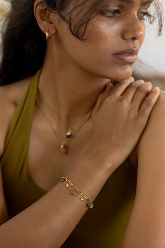 Beaded and Link Chain Bracelet