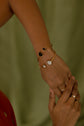 Heart Flexible Black  and Gold enamel bracelet