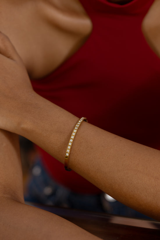 Squared Studded Stone Bracelet
