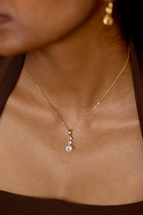 Three Solitaire Necklace