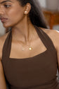 Movable pink Petal Flower Pendant Necklace