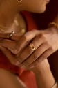 Movable Star and Crescent Finger Ring