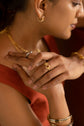 Movable Star and Crescent Finger Ring