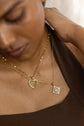 Diamond Outlined Studded Pendant Necklace