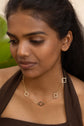 Large Row of Clover Studded Necklace