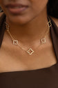Large Row of Clover Studded Necklace