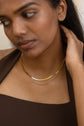 Slim and Flat Snake Double Layer Necklace