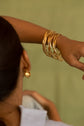 Wavy shiny Bangle ( set of 2 Bangles )  Gold