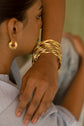 Wavy shiny Bangle ( set of 2 Bangles )  Gold