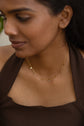 Zircon Studded Row of Rectangle Necklace