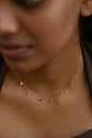 Zircon Studded Row of Rectangle Necklace