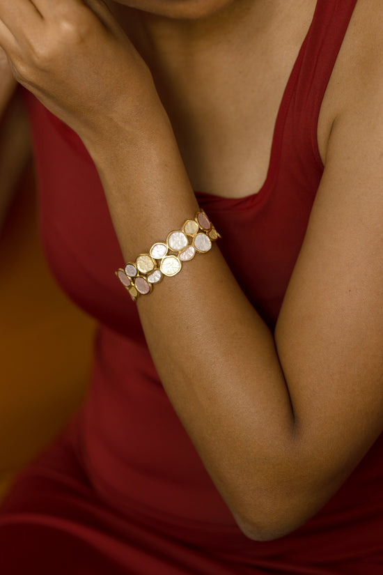 Two Layer Pearl Enamel Bracelet