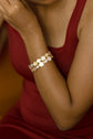 Two Layer Pearl Enamel Bracelet