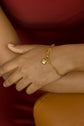 Heart and Coin Link Chain Bracelet