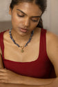 Lapis Beaded Evil Eye Necklace