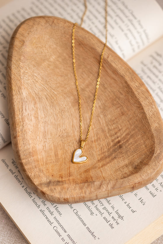 Melting Heart White Enamel Necklace