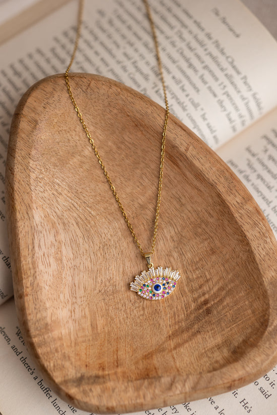 Studded Evil Eye Necklace