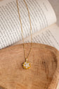 Curved in Flower Studded Pendant Necklace