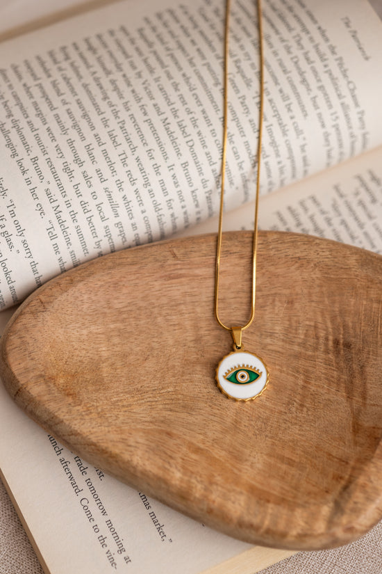 Blue and White Pendant Evil Eye Necklace