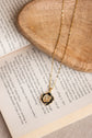 Black  Enamel Flower Pendant Necklace